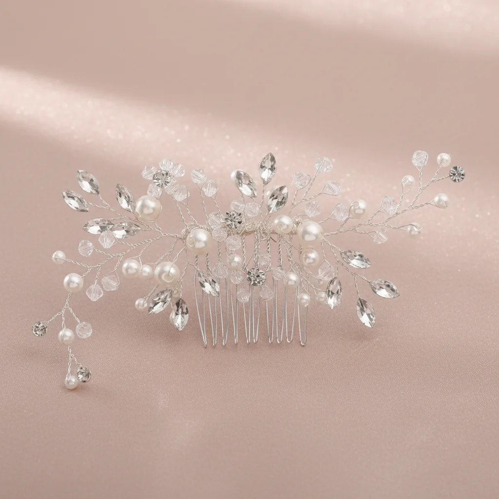 

Crystal Bridal Hair Comb Alloy Base Wedding Hair Accessories For Bride Bridesmaid