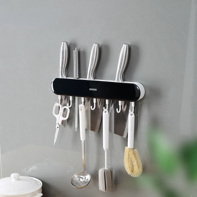 Chopsticks Hole Kitchen Sword Rack Multi-functional Storage Figurine Rack Wall Razor Cylinder Kitchen Storage Rack Hanging Rack