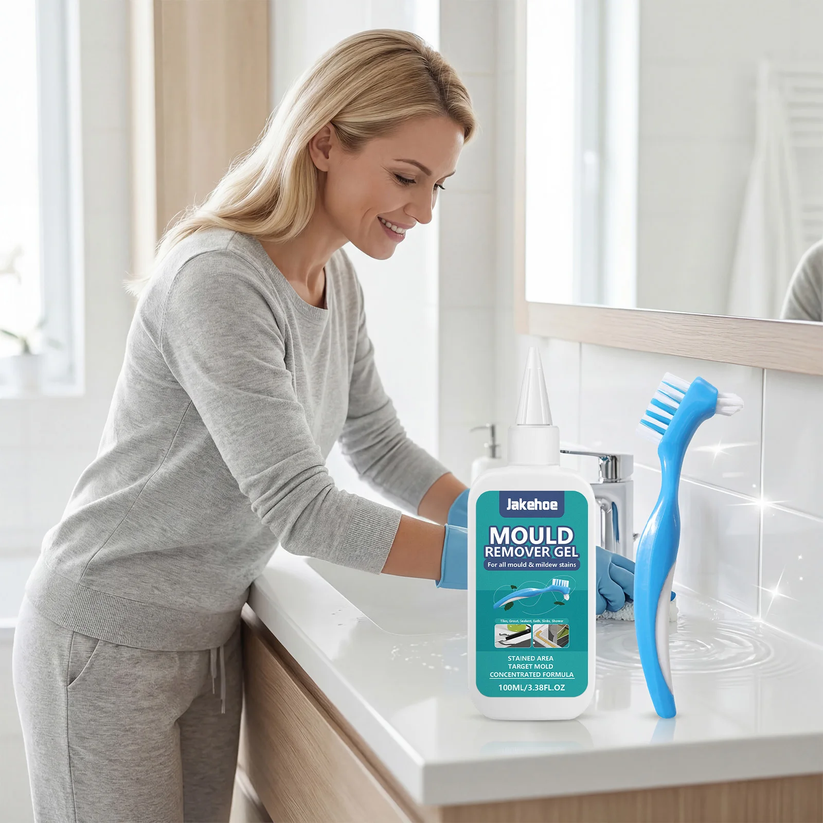 Premium Household Mold Remover Gel, Efficient Bathroom Cleaning, Safe Grout & Wall Tile Mildew Removal, Deep Stain Cleansing Gel