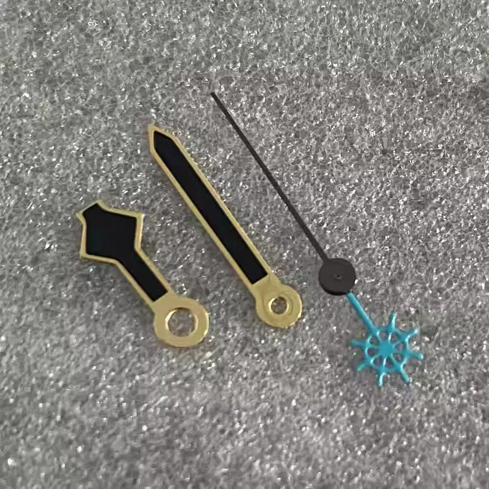 Gold-edged black non-luminous spider web seconds Tri-Horn seconds Suitable for NH35/36/4R/7S automatic movements