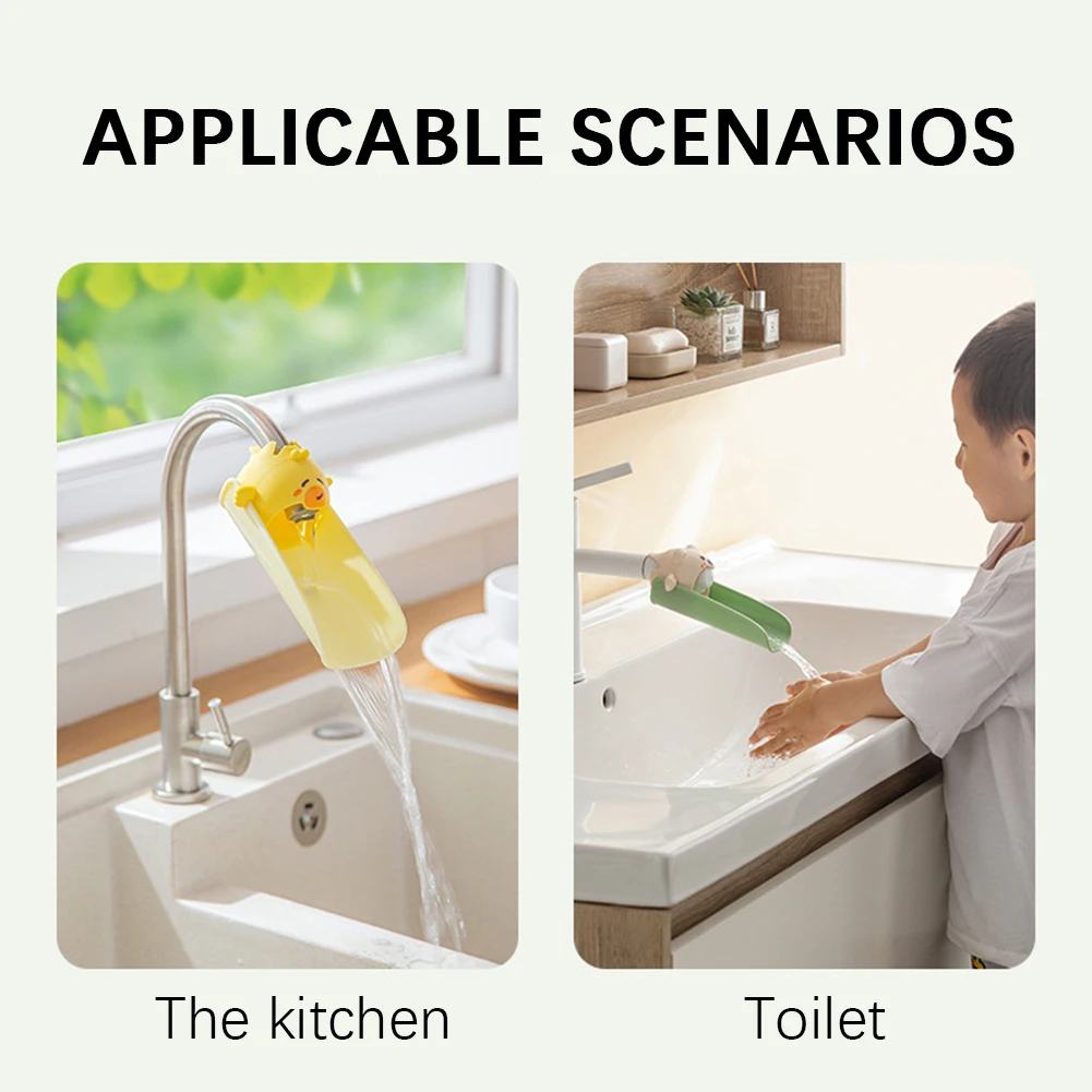 Kids Cartoon Faucet Extender Spout, Practical Splash‑Proof Hand Washing Helper for Home Kitchen Sink Fixtures view 3