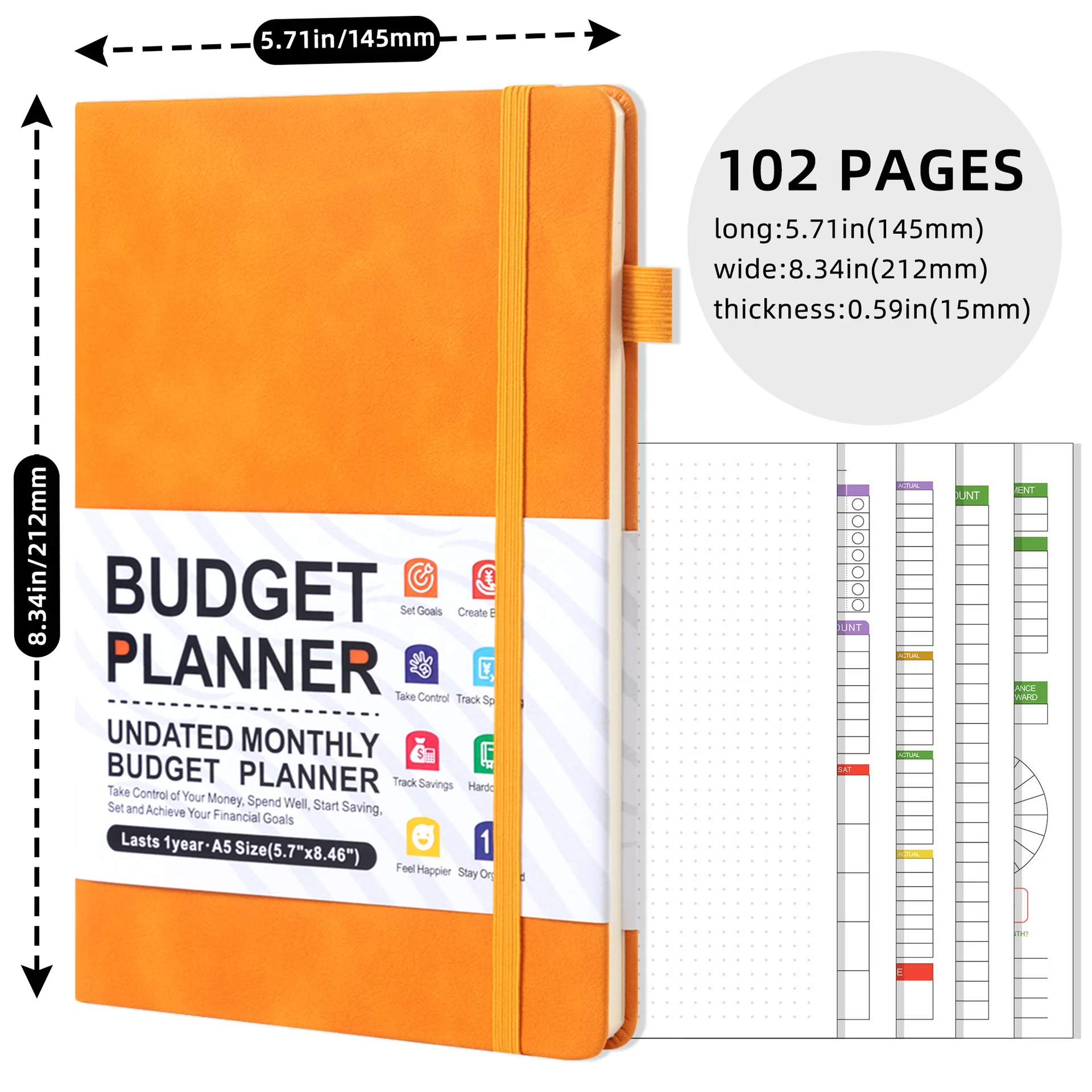 A5 Banding Monthly Plan Planner Cash Budget Notebook Planner Weekly Plan English Notebook
