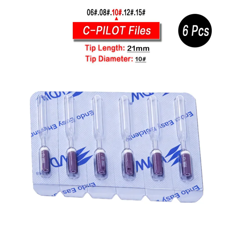 

Dental VDW Root Canal Files C-PILOT Files 21/25mm Sterilized Dental Root Canal Files Calcified Curved Canals Stainless Material