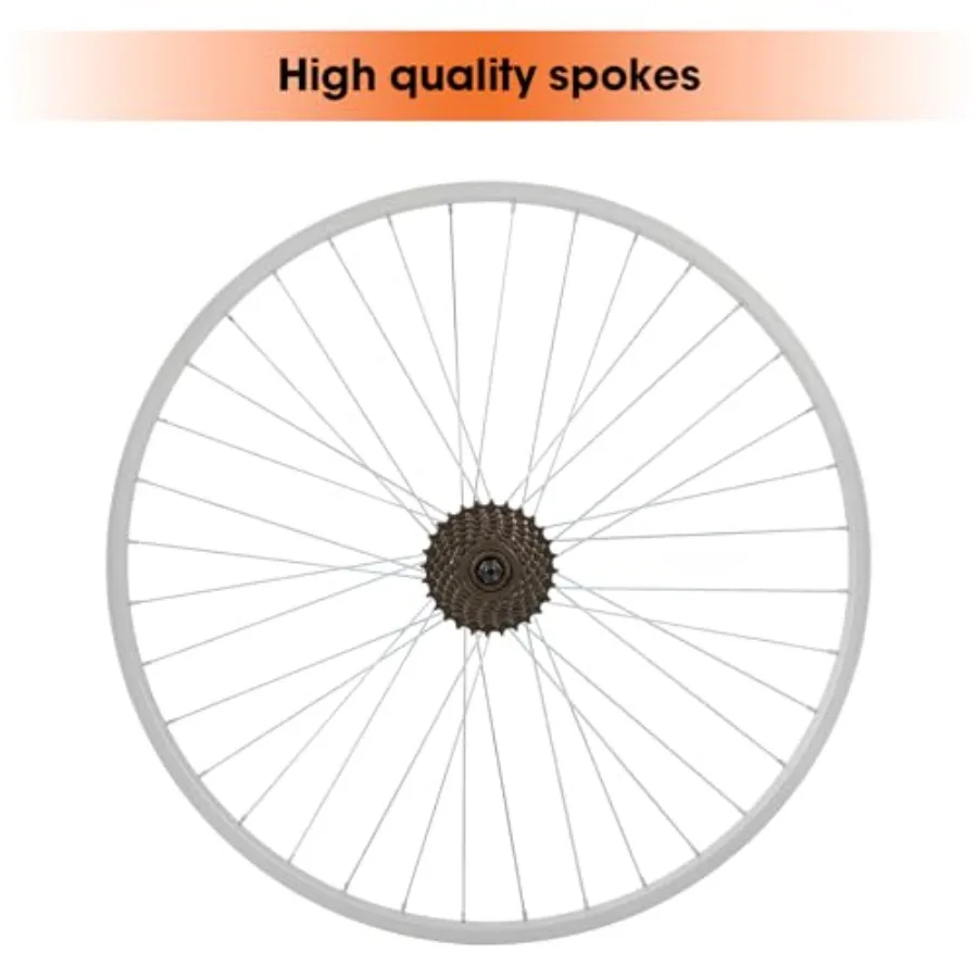 27.5" x 1.75" Alloy Bike Rim for 1.75 to 2.215 Inch Tire, Front & Back MTB Wheelset for Dis Brake with 7 Speed Freewheel, Bolt On Axle, Bicycle Accessories for Adult Bikes