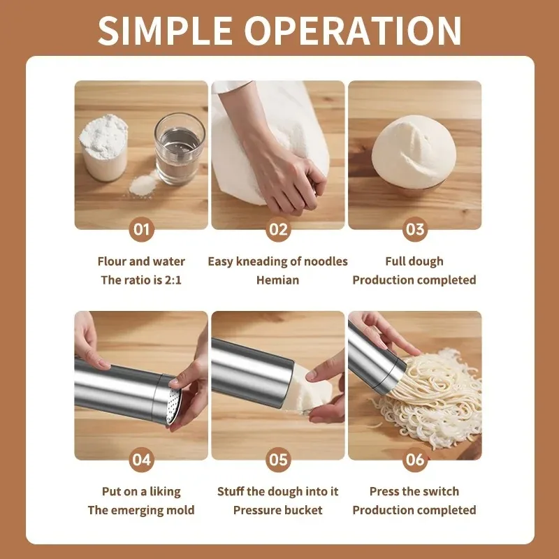 Macchina per noodle elettrica senza fili Pressa per noodle portatile Elettrodomestici Cucina esterna Colazione domestica Creatore di noodle intelligente per uso domestico