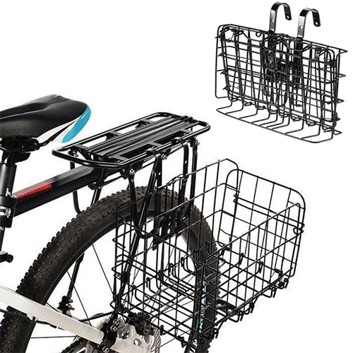 

Foldable Bike Basket Durable Metal Suitable Most Bikes Front Rear Installation Kids Adult Electric Foldable Bicycle Rack Storage