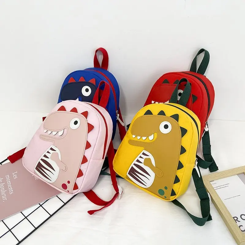 Mochilas de lona para niños de 1 a 5 años, de dibujos animados, dinosaurios, guardería, regalo, novedad de 2023