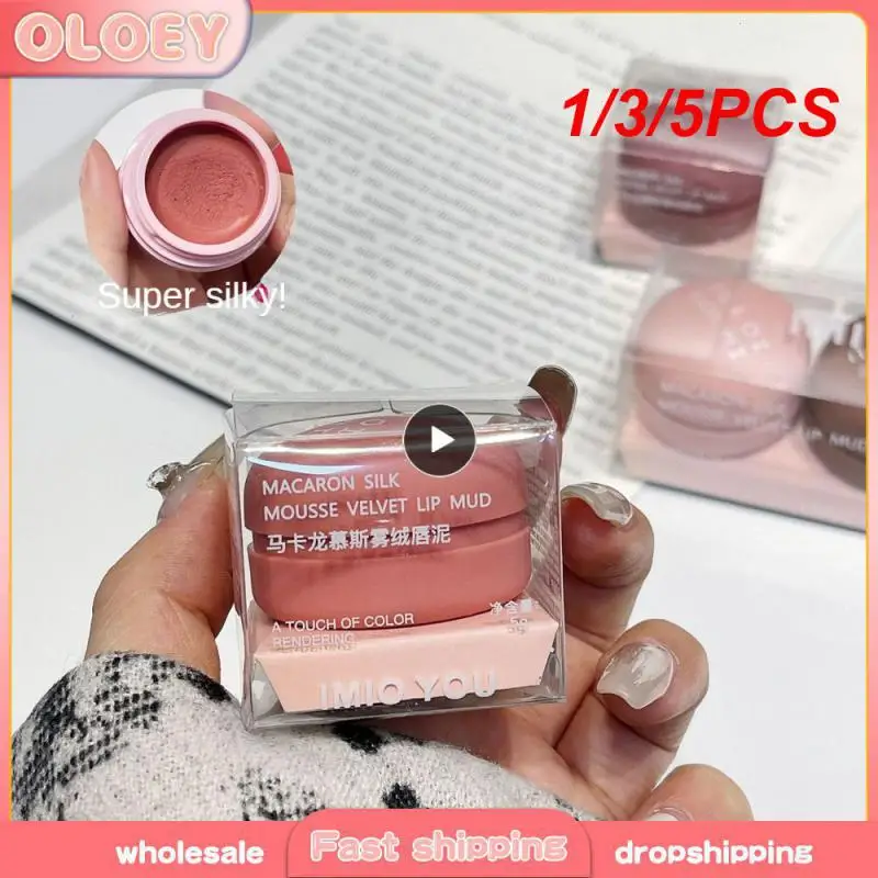1/3/5pcs שפתיים גלוס פרווה שפתון להראות לובן לא לדעוך לא מקל שפתון לא מקל גביע קל לצבע
