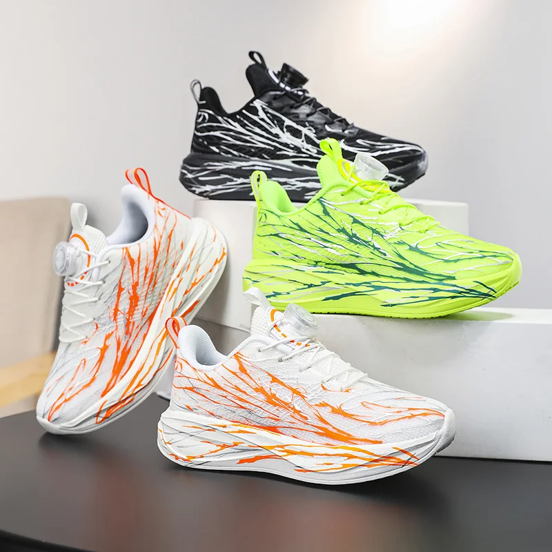 

Новое поступление 2023 года, детские кроссовки для мальчиков, дышащая спортивная обувь для бега с воздушной сеткой, детская повседневная обувь на плоской подошве для девочек, большой размер 40