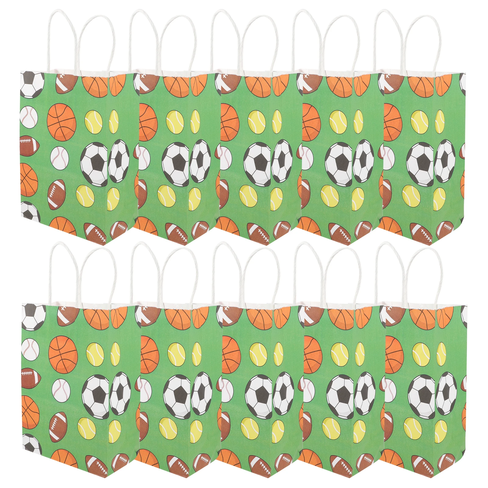 

12 Pcs Football Treat Bags Gift Packaging Wrapping Paper for Small Business Kraft Soccer Goody