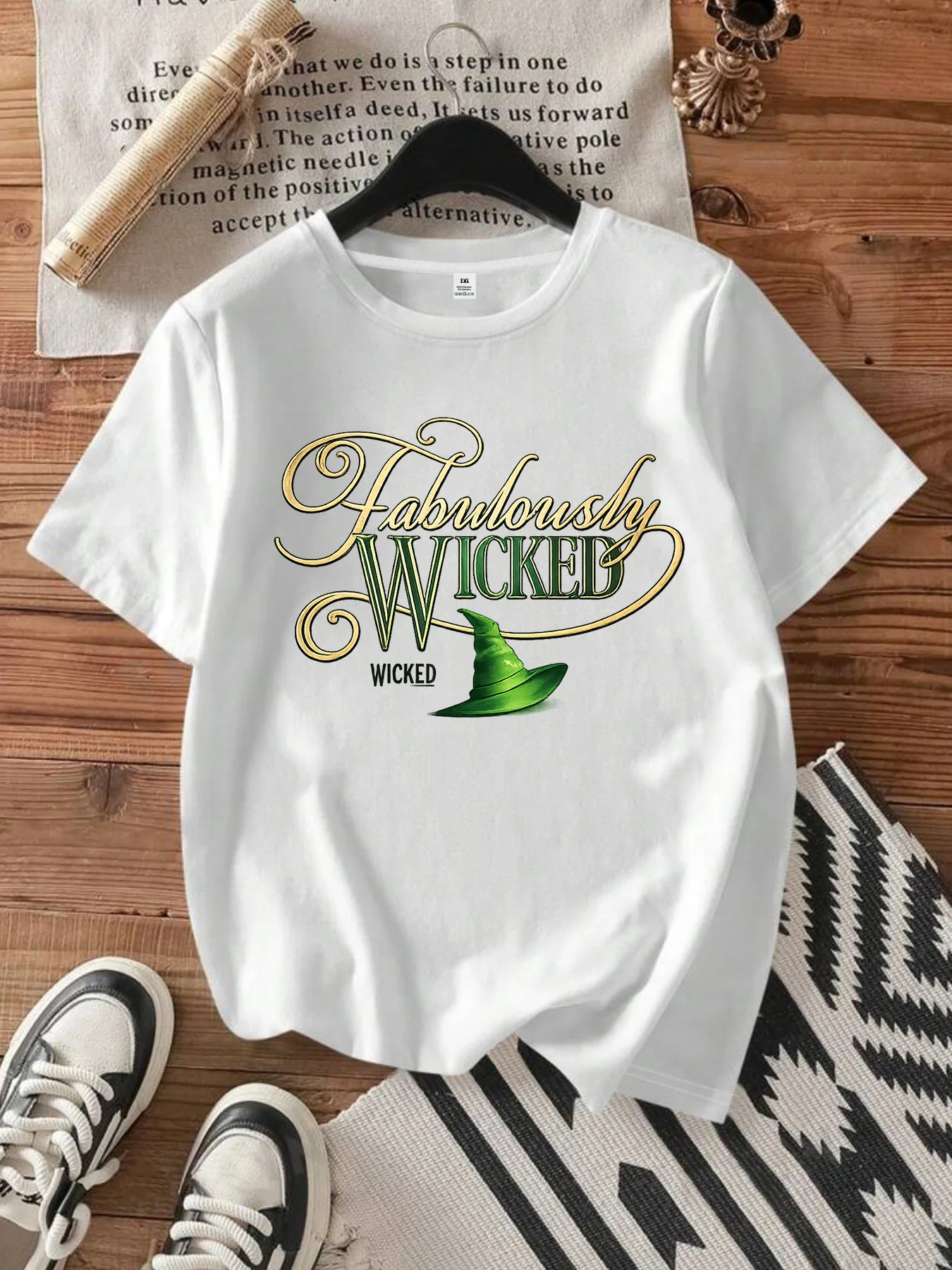 

【WDS0088】Plus size women's round neck short sleeve T-shirt with elastic half sleeves and trendy prints