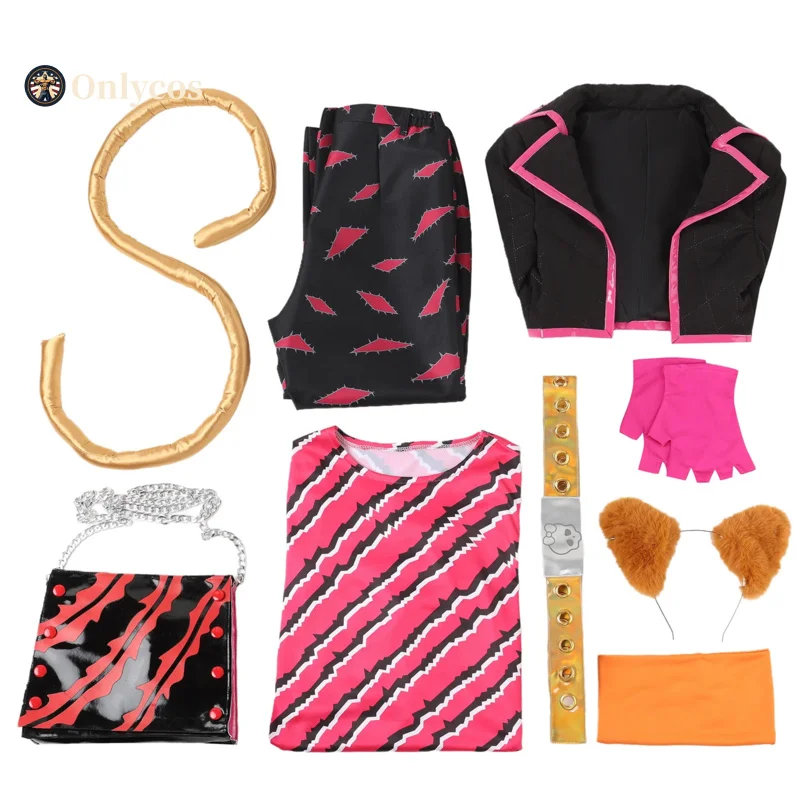 ชุดคอสเพลย์ Monster Cos High Toralei Stripe ชุดคอสเพลย์ครบชุด พร้อมอุปกรณ์เสริมสำหรับผู้หญิง สำหรับงานปาร์ตี้ฮาโลวีน งานคาร์นิวัล Onlycos