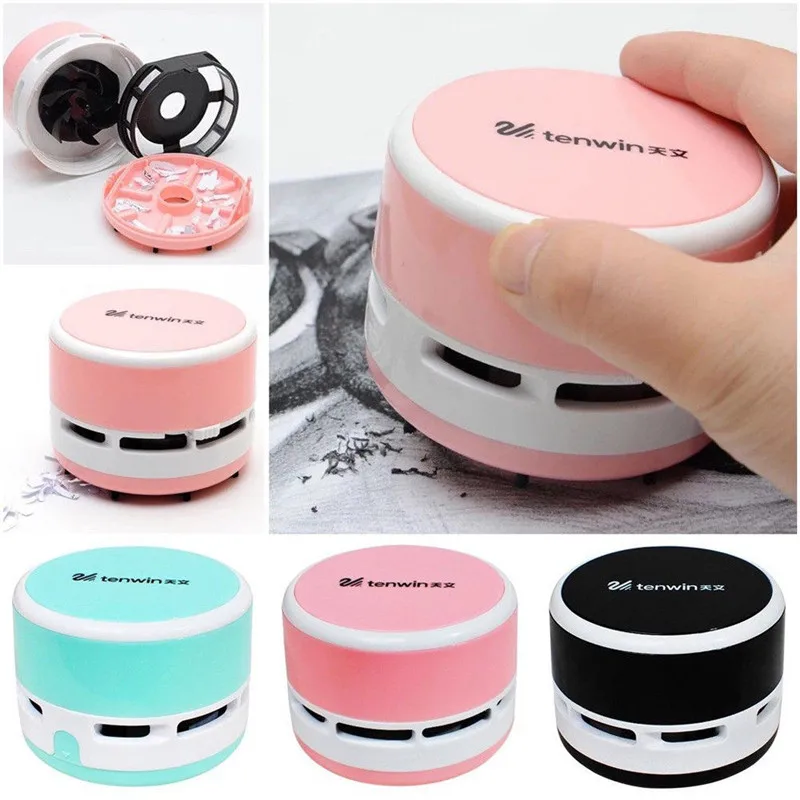 Handheld Portable Mini Vacuum Cleaner Reusable 360° Rotatable Dust Remover Home Office Table Desktop Cleaner Sweeper