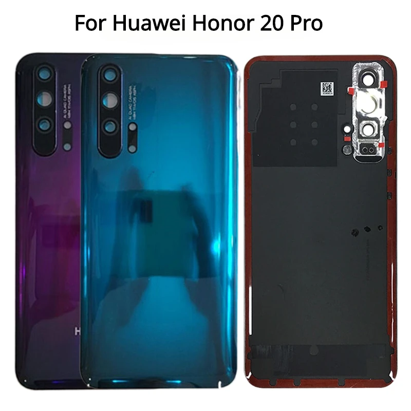 

Новая задняя крышка 6,26 "для Huawei Honor 20 Pro, задняя крышка аккумулятора, задняя крышка, стеклянный корпус с объективом камеры, замена