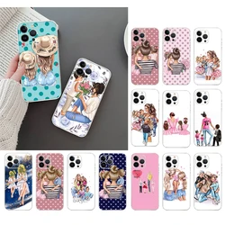 Phone Case For iphone 17 Pro Max Air 16 15 14 13 Pro Max 15 16 Pro 15Plus Mama Mom Son Daughter Case Funda
