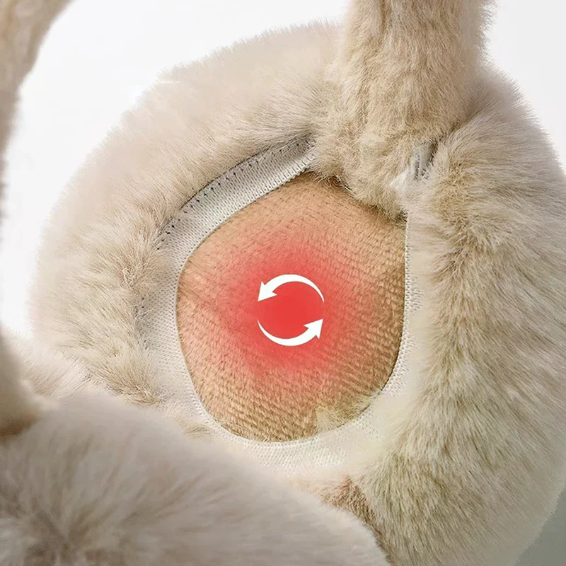 固体ソフトぬいぐるみ耳ウォーマー冬用イヤーマフ女性男性ファッション屋外耳介保護イヤーマフ耳カバー