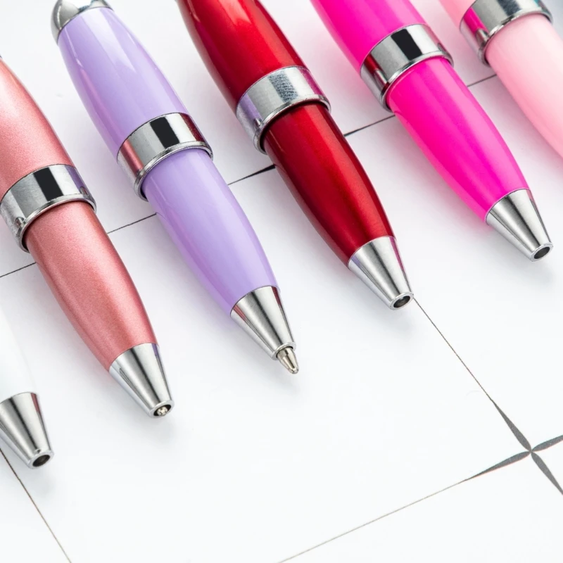 5pcs Beadable Ballpoint Pen with Keychain 1.0mm Pen Metal Stationery Pen Bead Rollerball Pen for School Office image 4