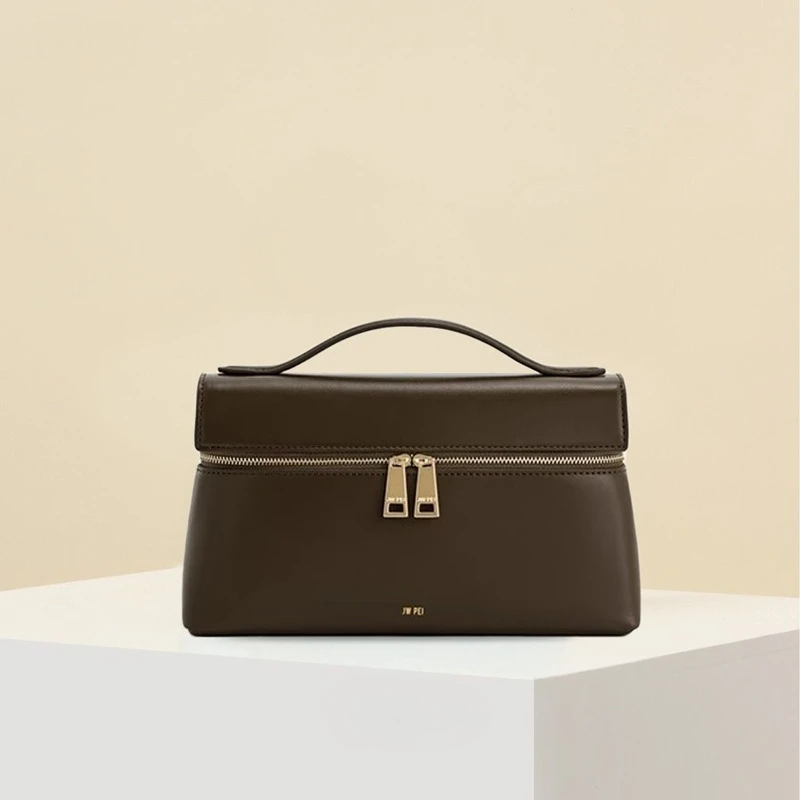 JW PEI 2025 new spring, lunchbox shoulder crossbody new ladies handbag commuter fashion genuine leather bag female ,top handles