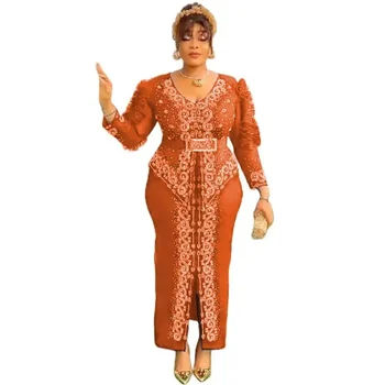 여성용 아프리카 드레스, Vetement Femme, 다시키 아바야 맥시 원피스, 아프리카 의류, 앙카라 자수 플레어 드레스, 2025