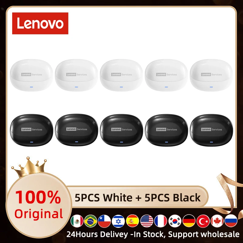 5/10PCS Lenovo LE257 Hoofdtelefoon TWS Draadloze Bluetooth 6.0 HiFi Geluid ENC Oproep Ruisonderdrukking Touch Control met Microfoon Oortelefoon
