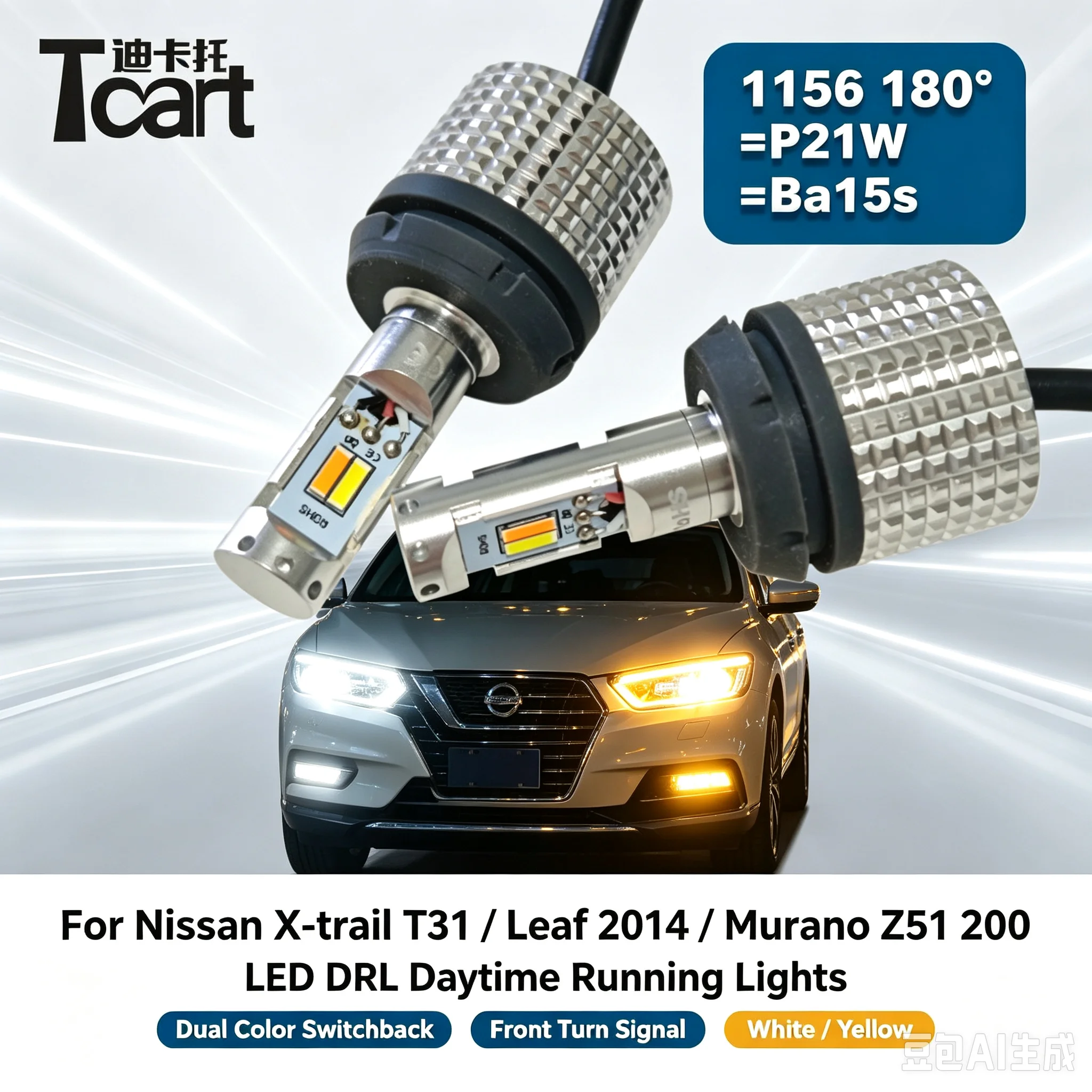 tcart-for-nissan-x-trail-t31-leaf-2014-murano-z51-200-car-led-drl-daytime-running-lights-dual-color-switchback-front-turn-signal
