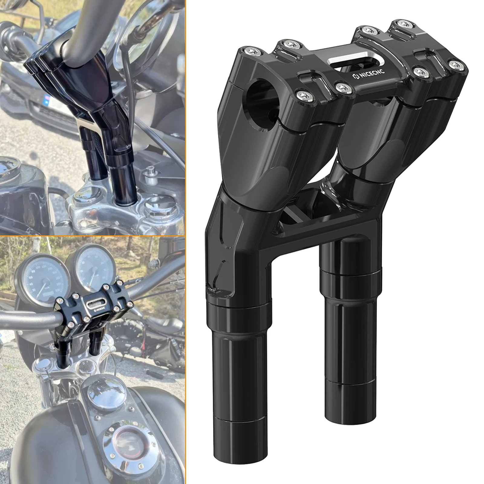 Riser Manubrio 8.25 "Rise 1" Per Harley Softail Fxst Flhc/S Fat Boy Flfb/S Street Bob Fxbb/S Fat Bob Fxfb/S Low Rider/S Fxlr/S-image