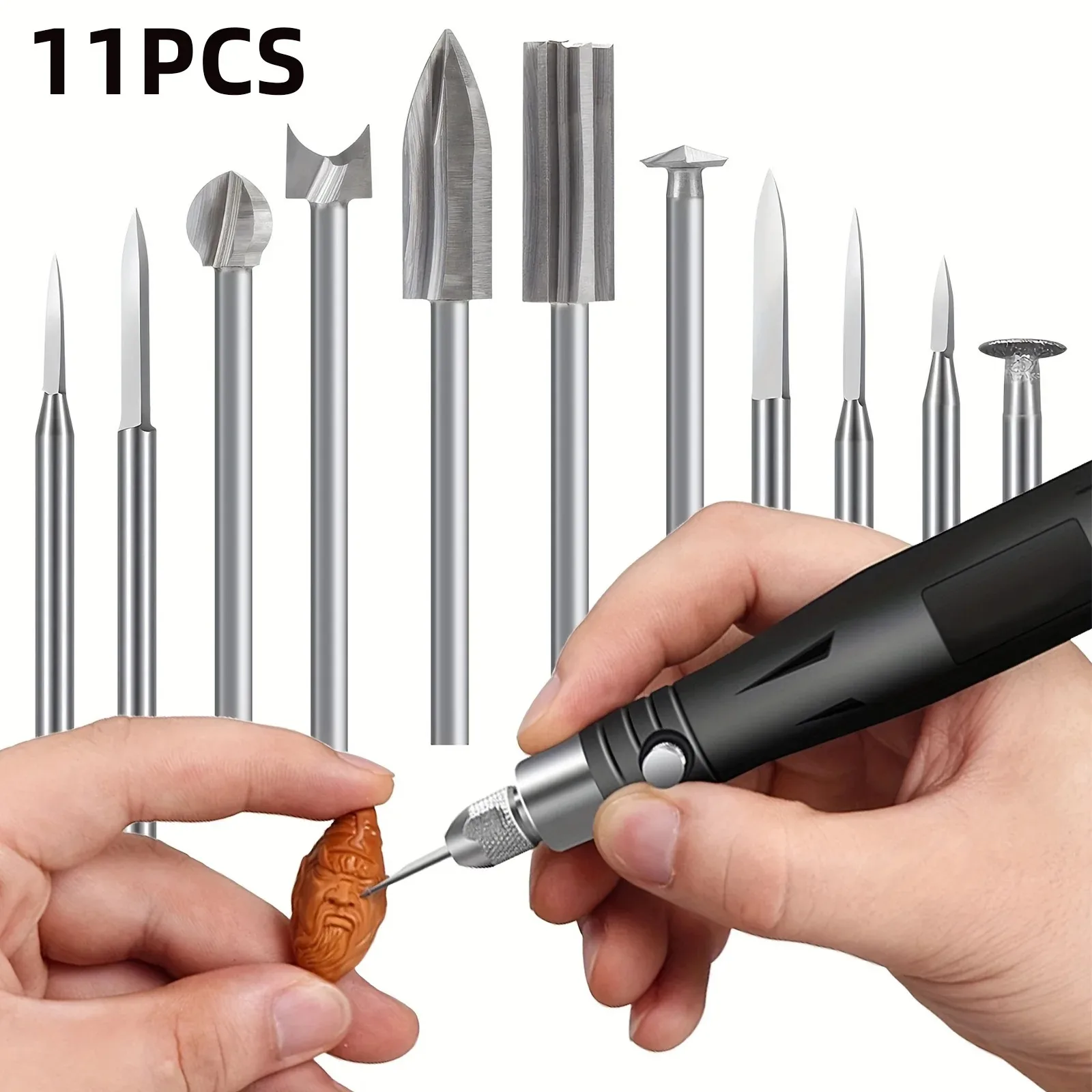 

11PCS HSS Engraving Drill Bits Set for Woodworking, Carving, Drilling & Grinding – Compatible with Rotary Tools
