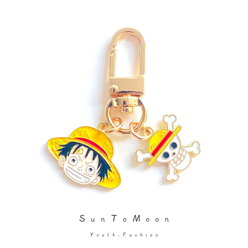 Anime Luffy One Piece Cartoon Keychain Roronoa Zoro Chopper Usopp Kawaii Doll Car Key Chain Bag Pendnat Accessories Kids Gifts