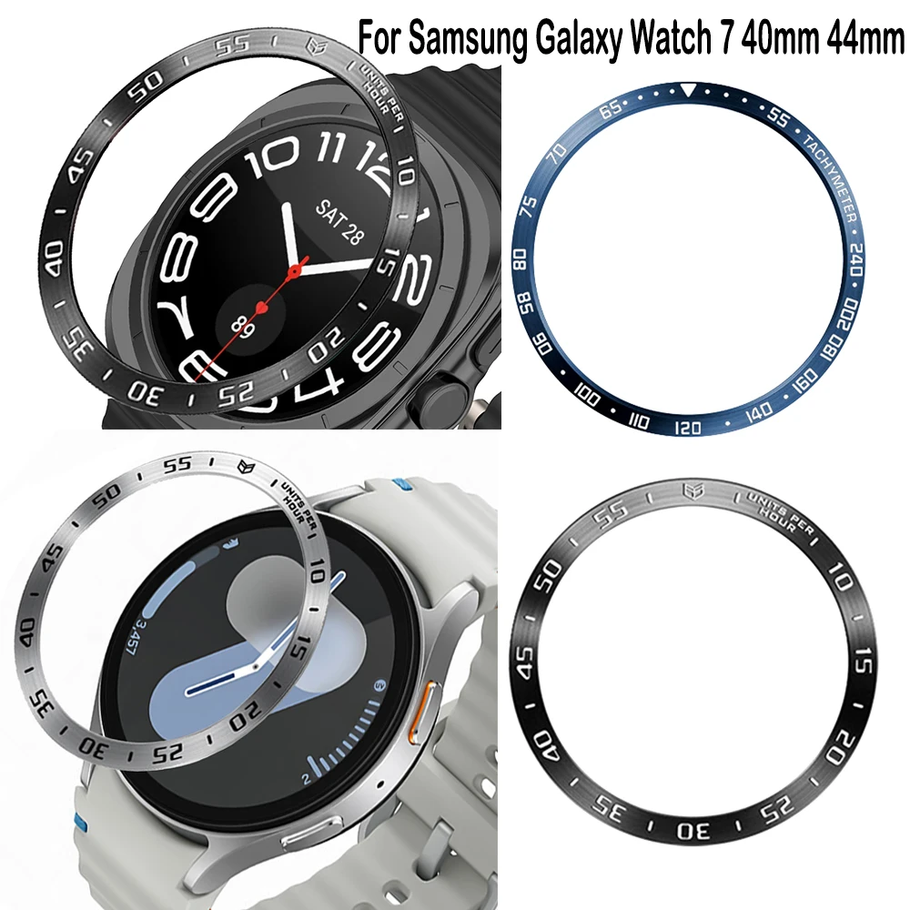 サムスンギャラクシーウォッチFor Samsung Galaxy Watch 7 40mm 44mm 用メタルケース,メタルケース,スチールフレーム付きスマートウォッチプロテクターケース,アクセサリー,40mm,44mm