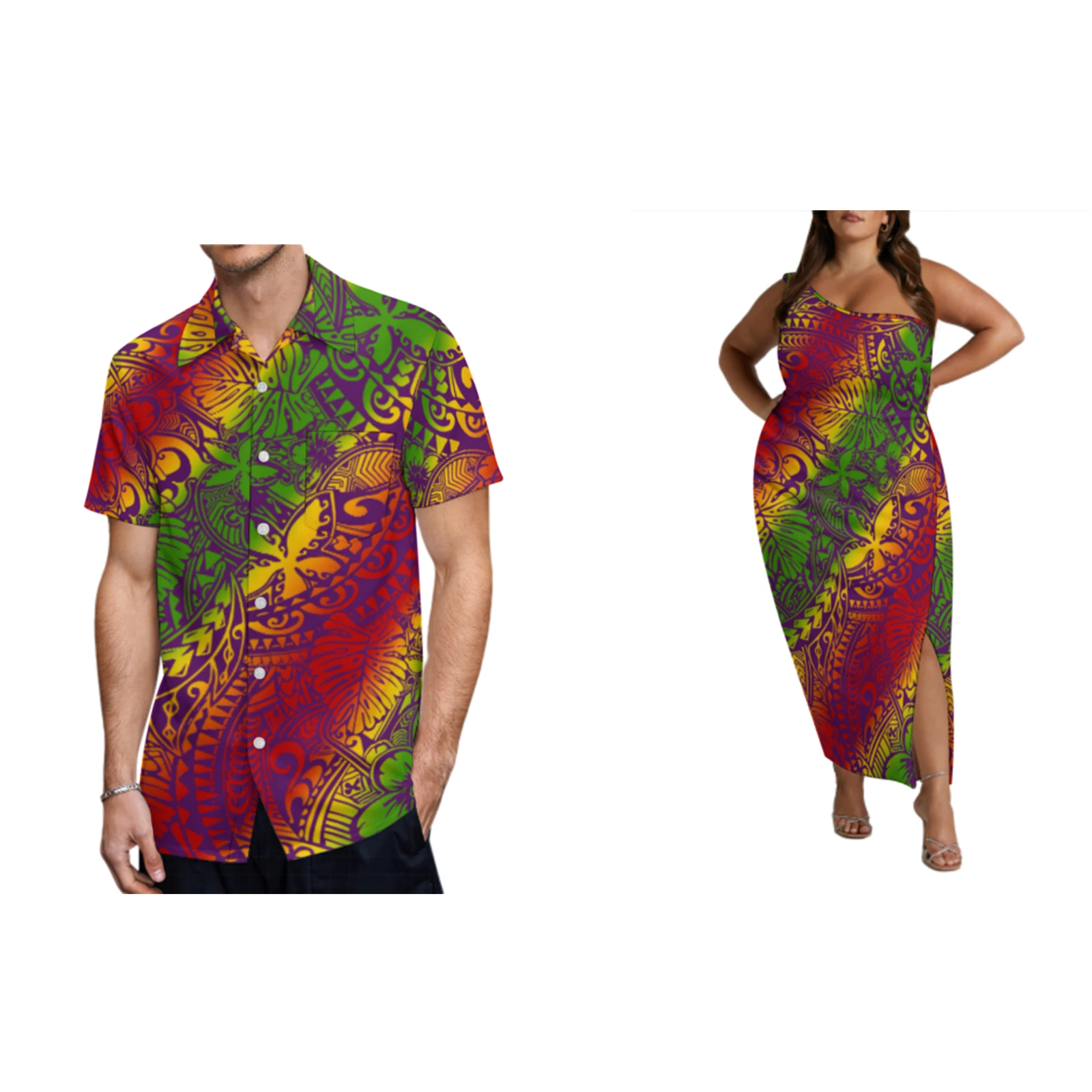 Drop Shipping Big People Hawaii Design High Quality Dress Pacific Island Art Custom Logo Sleeveless Off Shoulder Dress