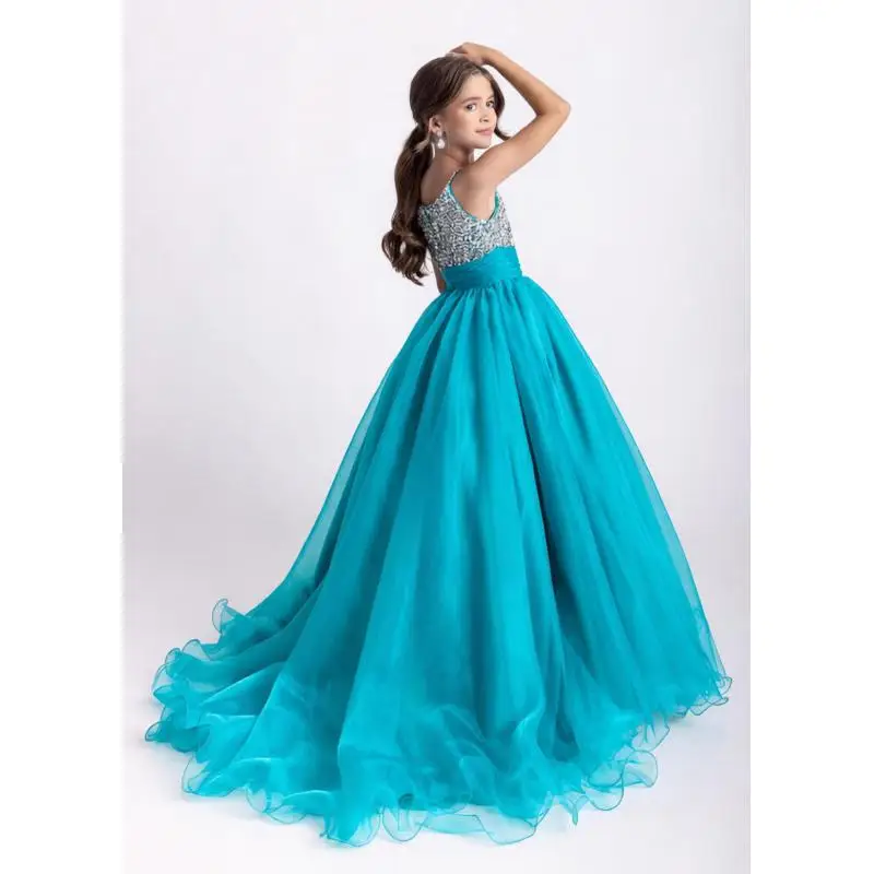 Cswdocy Girls geant Dress Crystal Beaded Bodice  3D Rosette Flower Girl Dress  Junior Pageant Birthday Wedding Magical Formal