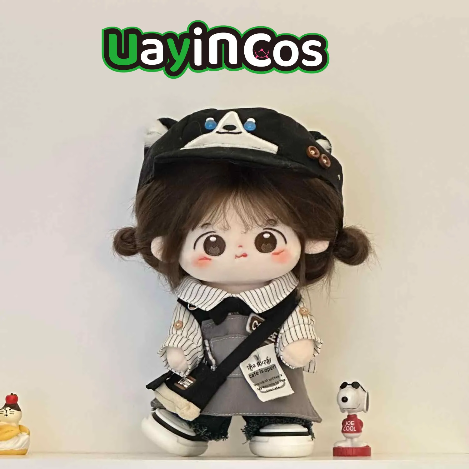 20cm Doll Clothes Puppy Barista Apron Bow Bag Hat Costume Suit Stuffed Plushies Plush Doll Accessories Anime Toy For Kids