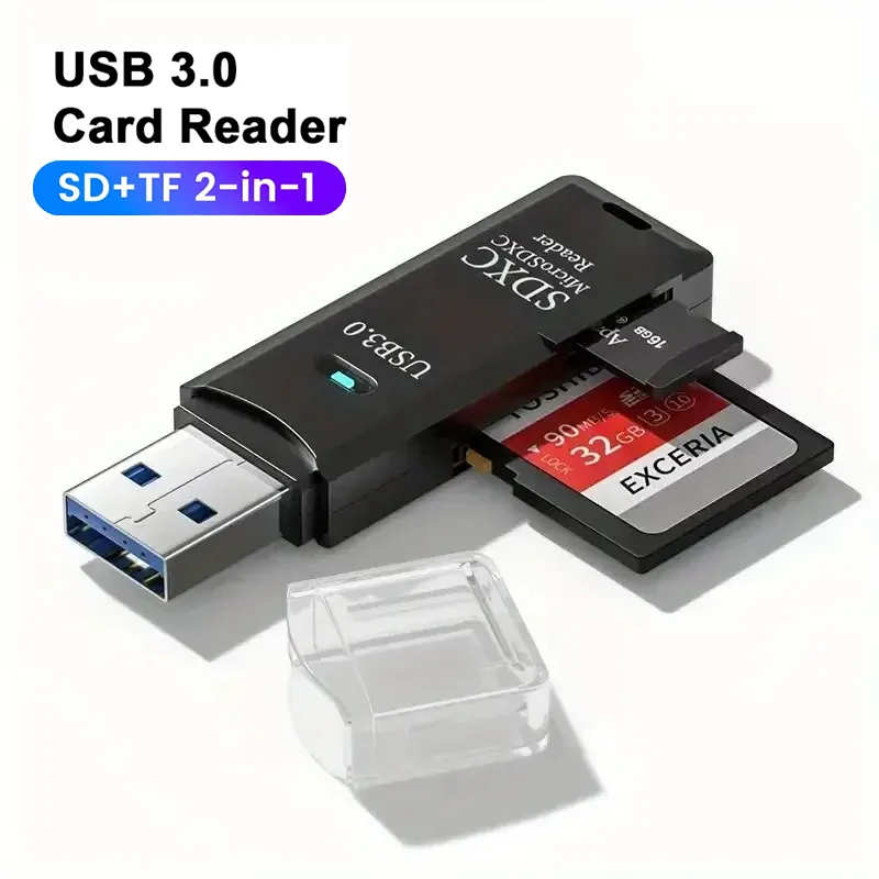 Lettore di schede 2 In1 da USB 3.0 a SD TF Card lettore di schede di memoria adattatore Smart Cardreader USB 2.0 ad alta velocità per accessori per