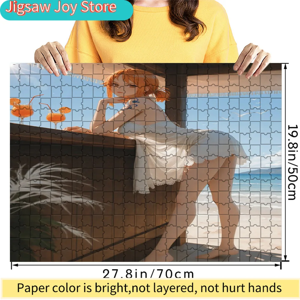 

One Piece Nami Beach Bar Cocktail Scene Art Paper Jigsaw Puzzle, Straw Hat Navigator Character Decor, Collectible Gift for Fans