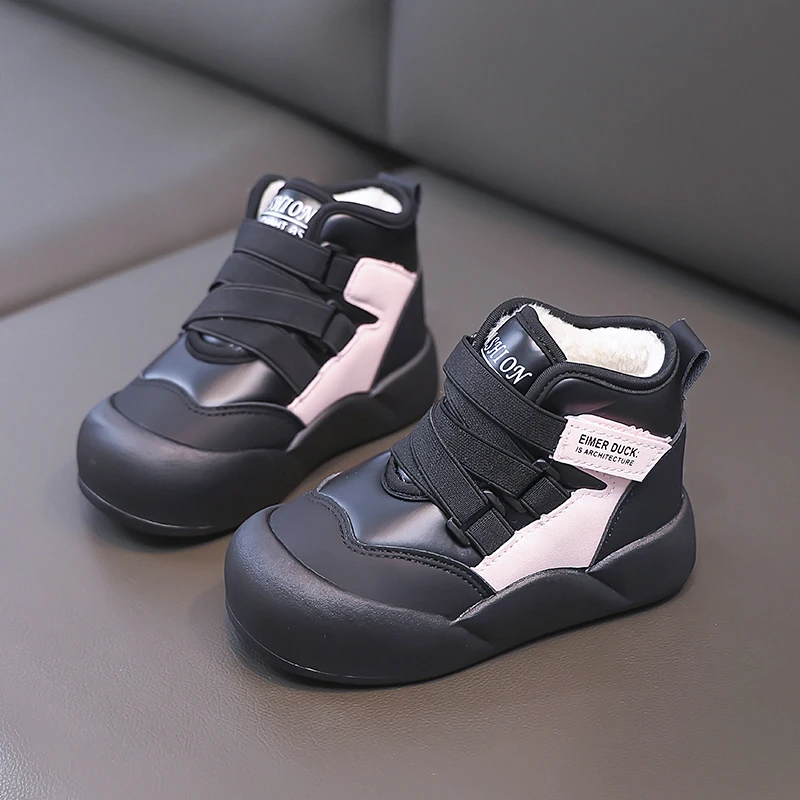 الأطفال الدافئة أفخم الثلوج أحذية الفتيات الشتاء موضة ومريحة التمهيد الدافئة سميكة أحذية قطنية عدم الانزلاق لينة وحيد الرضع حذاء من الجلد #5