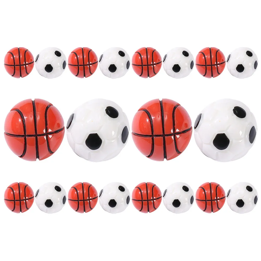

20Pcs Resin Mini Basketball and Soccer Balls Set Lifelike Small House Decoration Fairy Field Accessory DIY Landscape Decor