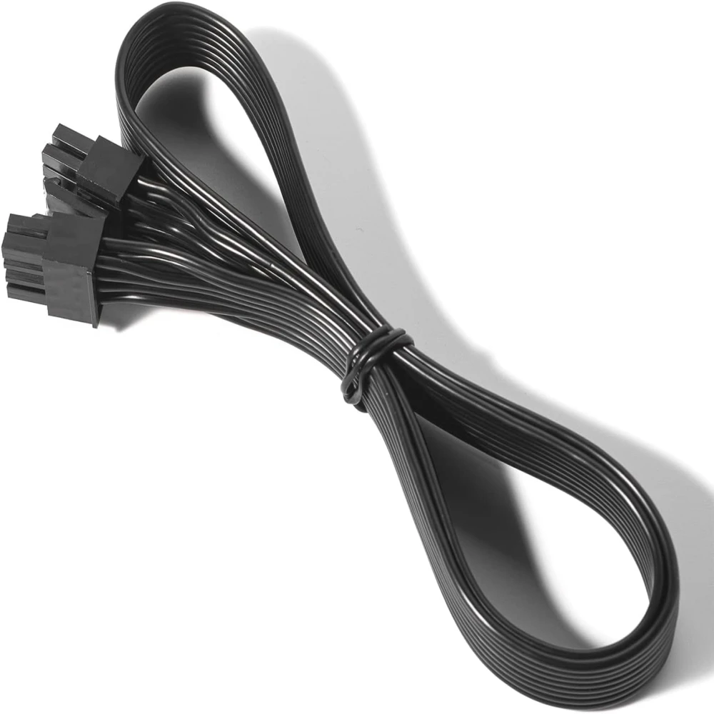 CPU Power Supply Cable EPS/ATX12V 8Pin to 4+4Pin for Seasonic PRIME, FOCUS, CORE, M12II EVO Modular Power, 60CM 18AWG Flat Cable