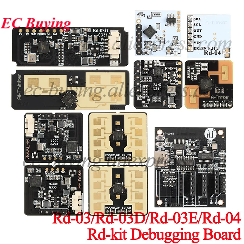 Rd-03 Rd-03D Rd-03E Rd-04 Rd-kit 24G 10G Radar Sensor Human Body Movement Precision Ranging Positioning Gesture Recognition PCB