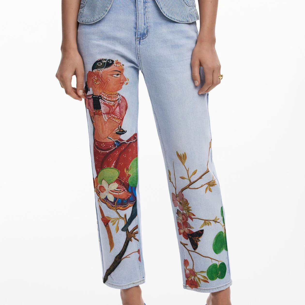 Foreign trade original single Spanish new fashion embroidered beaded women jeans