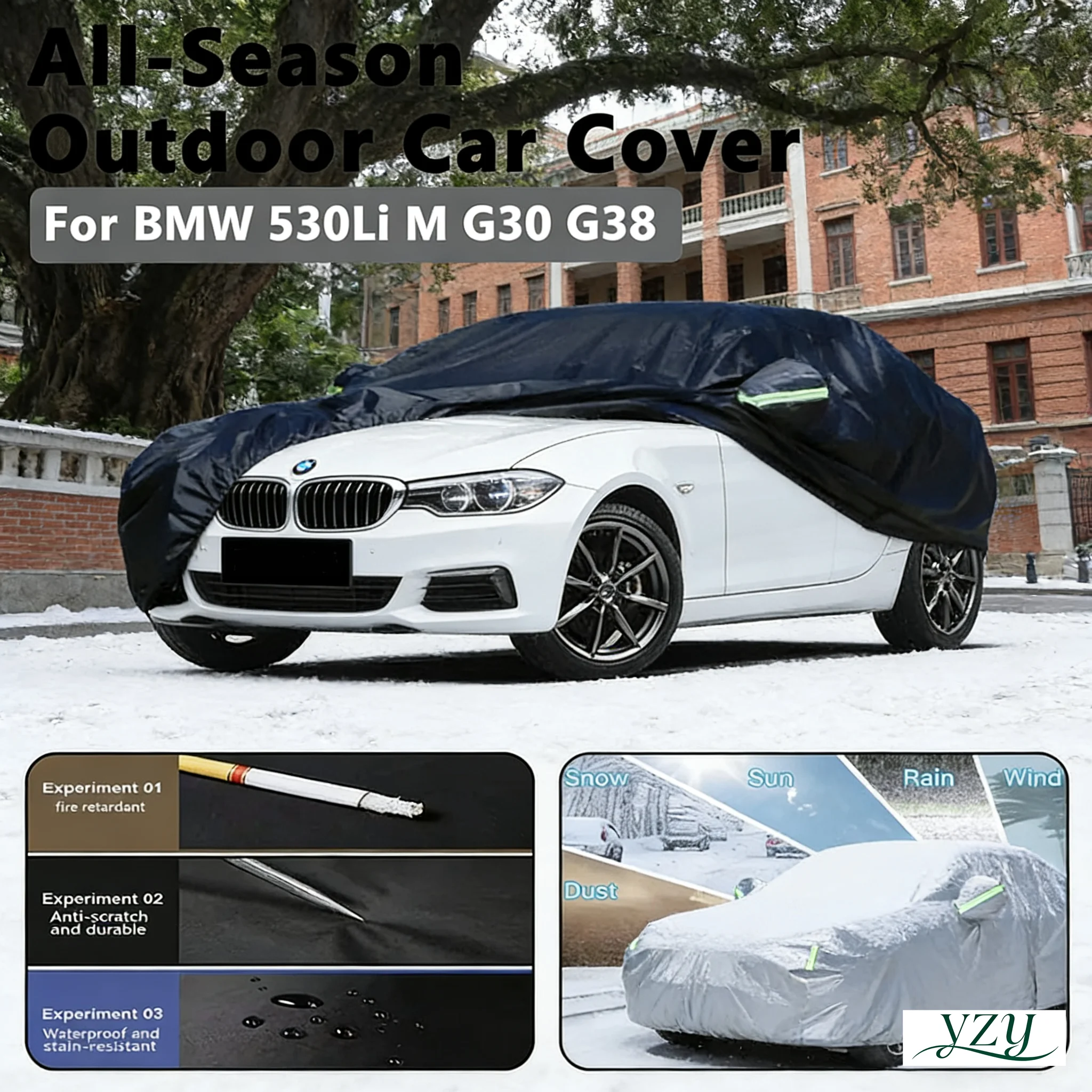 

Для BMW 525i M G30 G60 Наружная защита Полные автомобильные чехлы Снегоочиститель Солнцезащитный козырек Водонепроницаемые пылезащитные внешние автомобильные чехлы