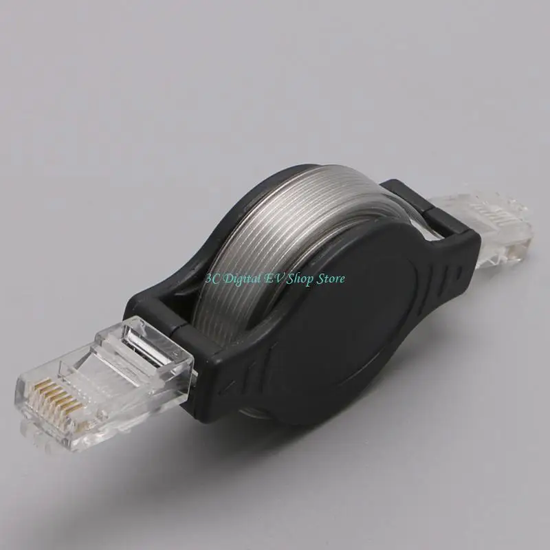E74D Retractable Flat Ethernet Cable 5FT High Speed LAN Wires Internet Cable