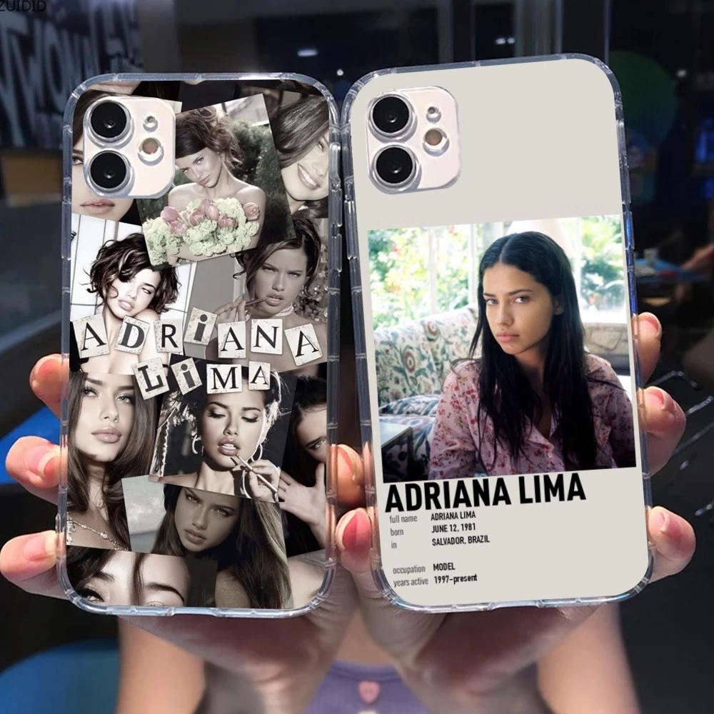 Adriana Lima Painting Mobile Cell Phone Case for iPhone 15 14 13 12 11 X XR XS 8 Pro Max Plus Mini Clear Transparent Cover Shell