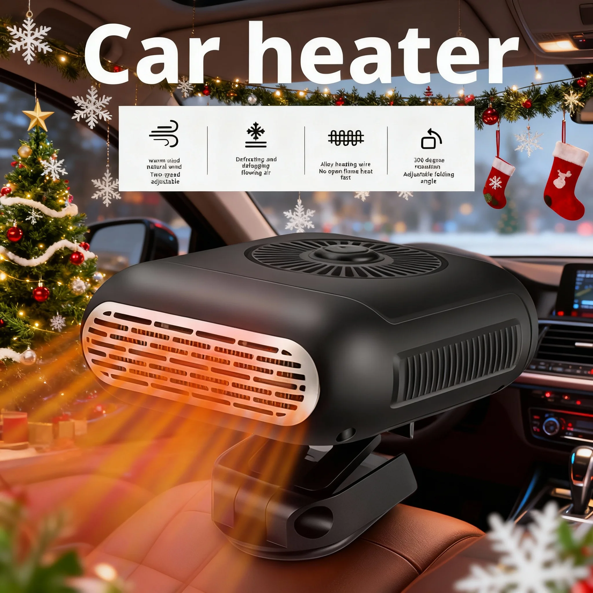 

12 В/24 В автомобильный обогреватель лобового стекла, размораживатель 2 в 1, размораживание, размораживание, вентилятор, вращающийся на 360 градусов, противотуманный автомобильный обогреватель