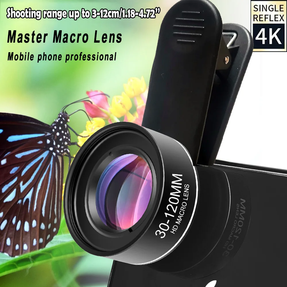 30-120mm Macro Lens Long Distance Professional Universal Clip Camera Photo Lens CPL Star Filters for iPhone XIAOMI HUAWEI Mobile