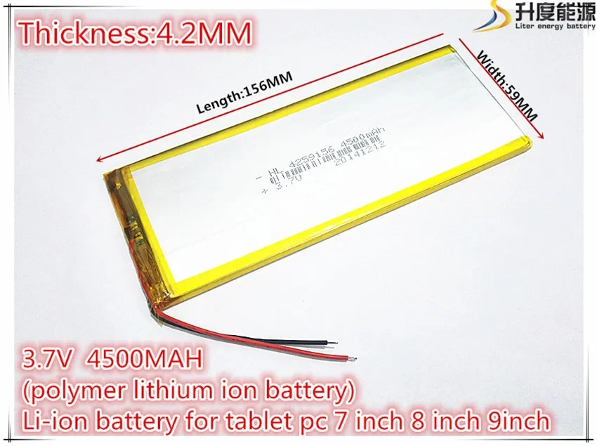 The New Battery 4500mAH 4259156 Li-ion Tablet pc battery For 7,8,9 inch tablet PC ICOO 3.7V Polymer lithiumion Battery