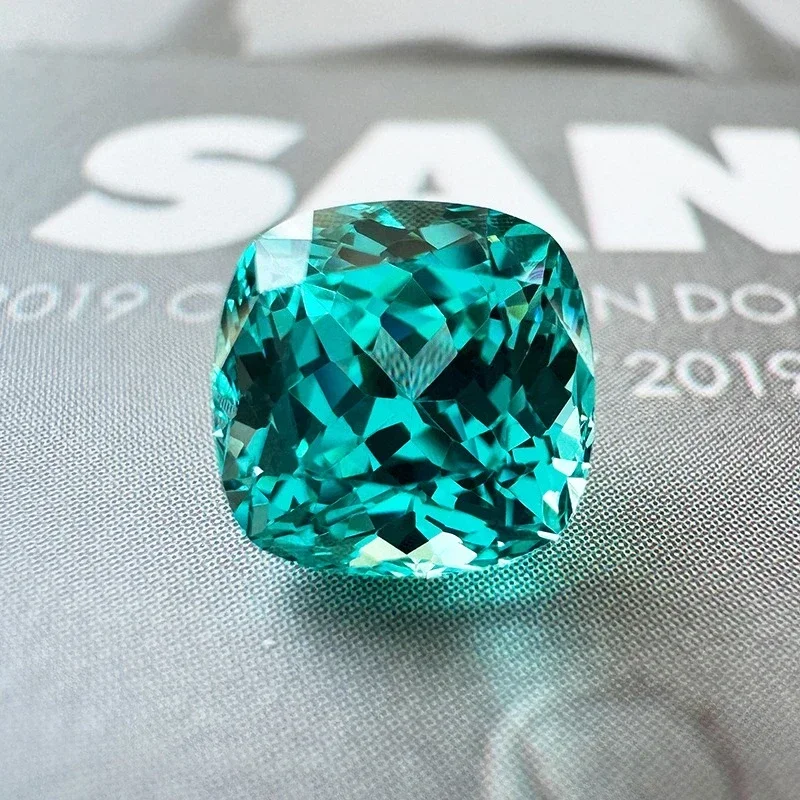 

Hot sales Lab Grown Paraiba Cushion Cut Gemstone for DIY Advanced Jewelry Making Inlay Ring Necklace Selectable AGL Certificate
