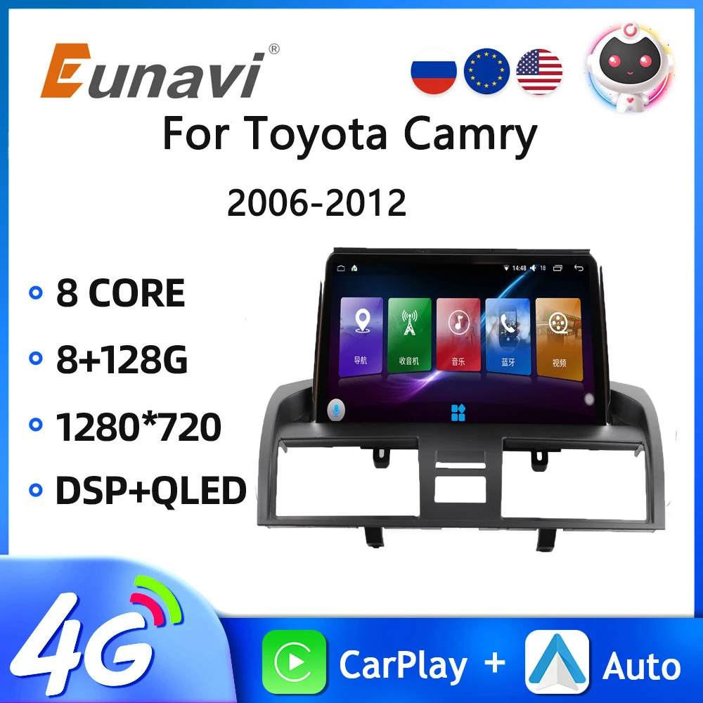 

Для Toyota Camry 2006-2012 Android 13.0 автомобильный мультимедийный плеер автомобильный GPS-навигатор аудио радио стерео Wi-Fi 9,66 дюйма