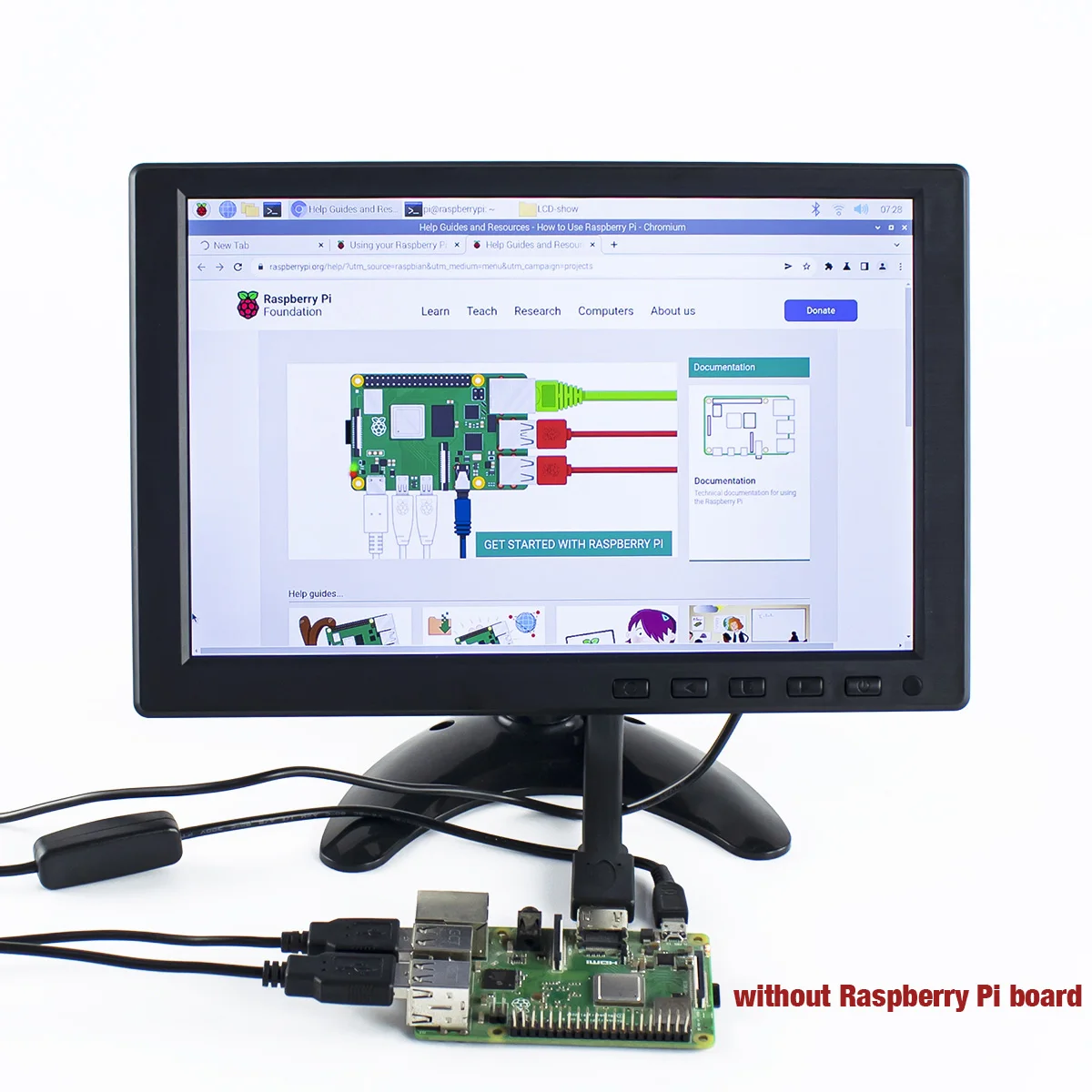 10.1 inch TFT LCD Display 10.1inch Small Monitor 1280X800 HDMI Portable Screen VGA BNC USB Input for /Gaming/PC/Raspberry PI