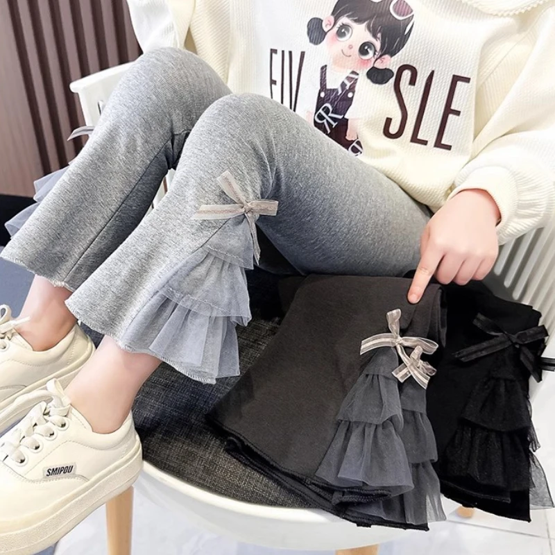 Fashion Baby Girls Cute Elegant Solid Color Boot Cut Flare Pants Spring Pants Bottoms Trousers for Kids Clothes