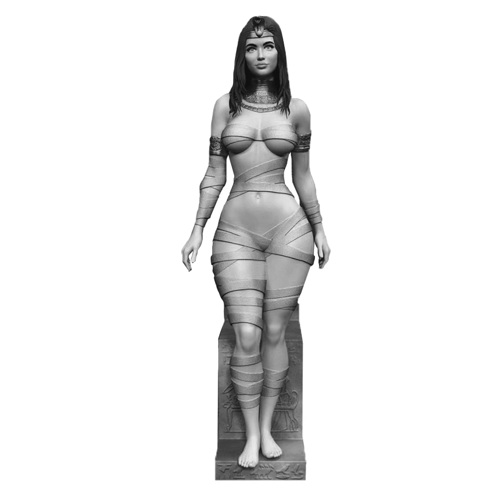 Figurines d'anime Nefertari Amun à haut détail 1:18 |   Miniature en résine 3D |   Kit de modèle de style égyptien antique non peint (A1083)